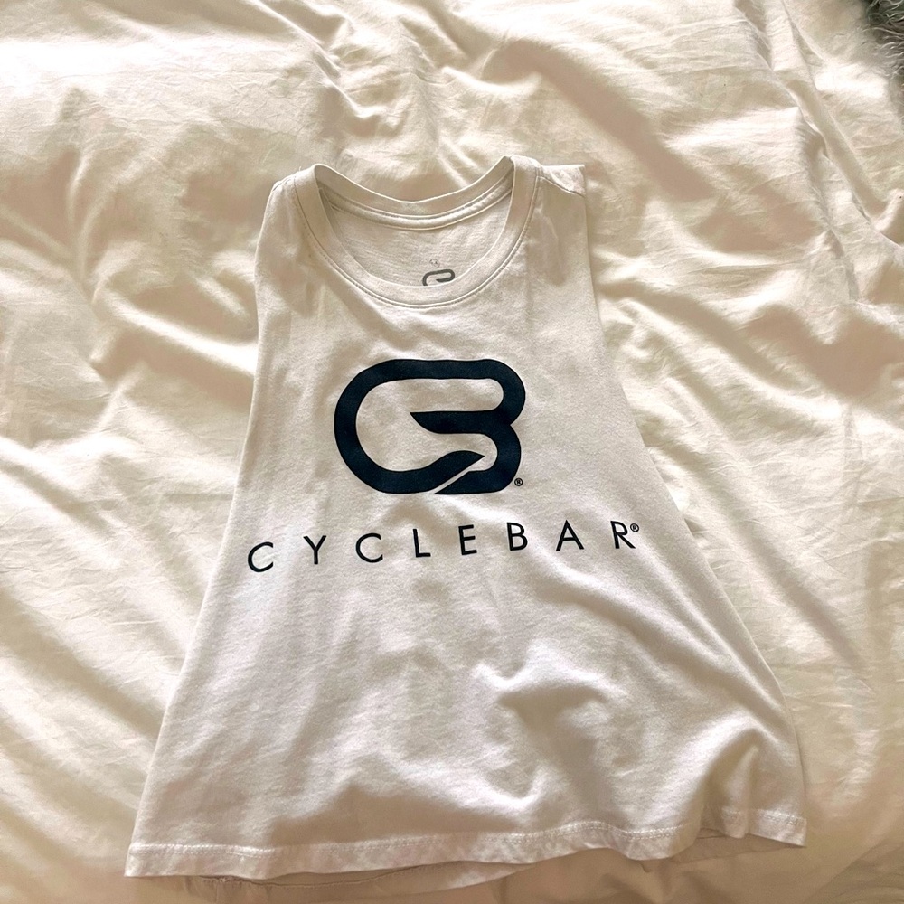 CycleBar White Crop Muscle Tank